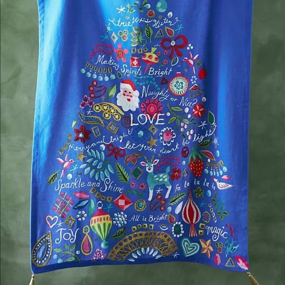 NWT Anthropologie Danielle Kroll Treetops dish towel